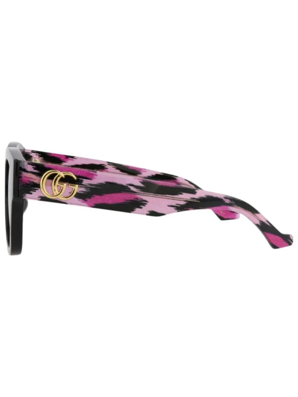 New Gucci Women's Sunglasses Square Rectangle Recycled Acetate Frame Black Black